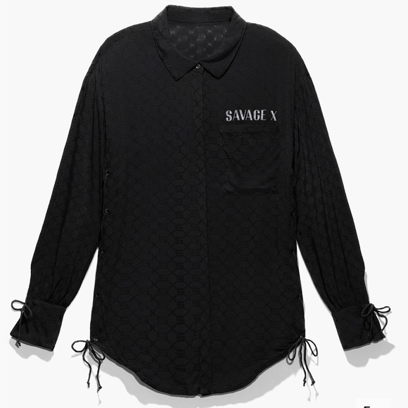 Fenty Savage X Long-Sleeve Sleep Shirt - Picture 2 of 7